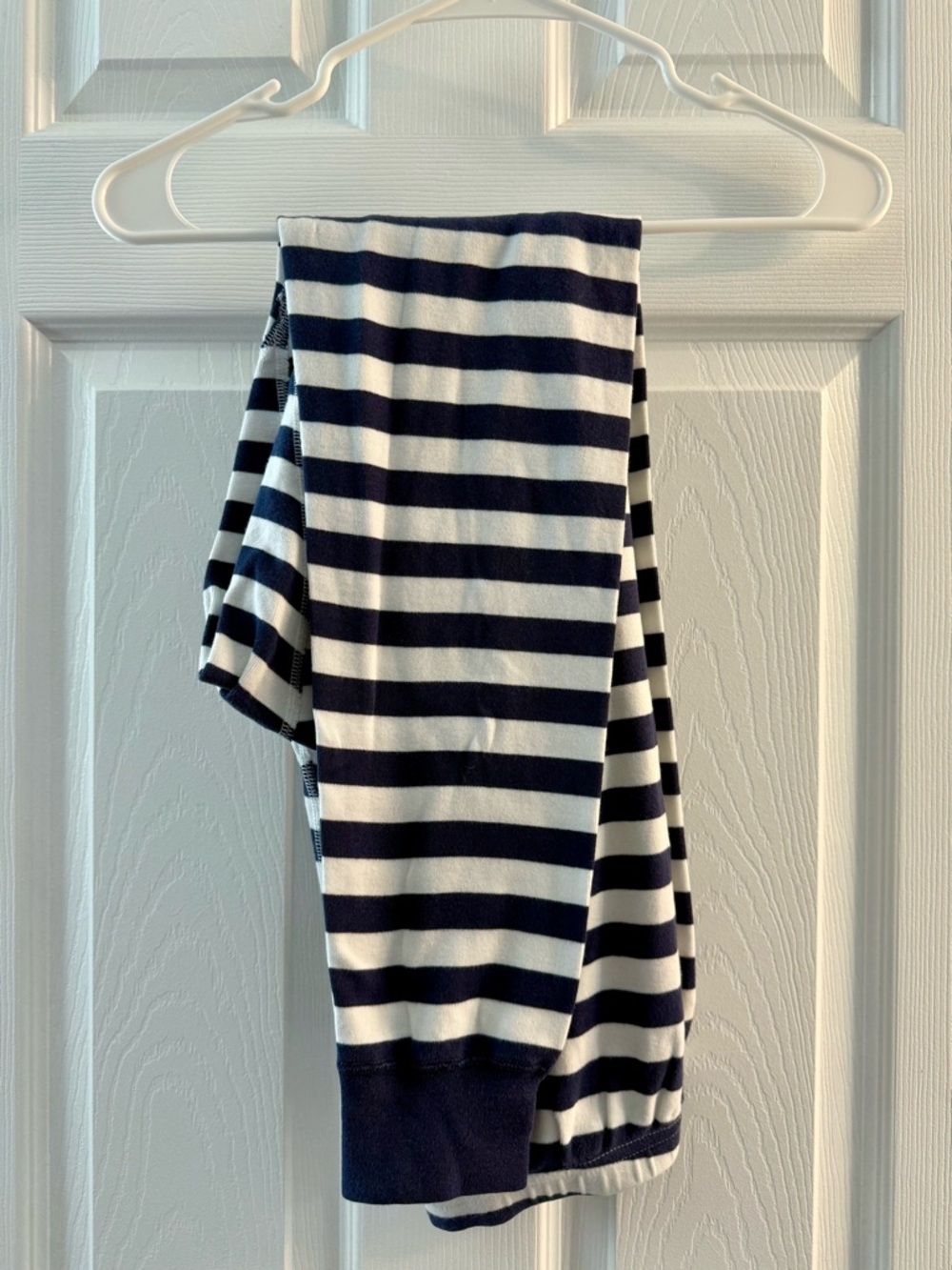 Hanna Andersson Blue and White Stripe Pajama Pant Jogger Size M